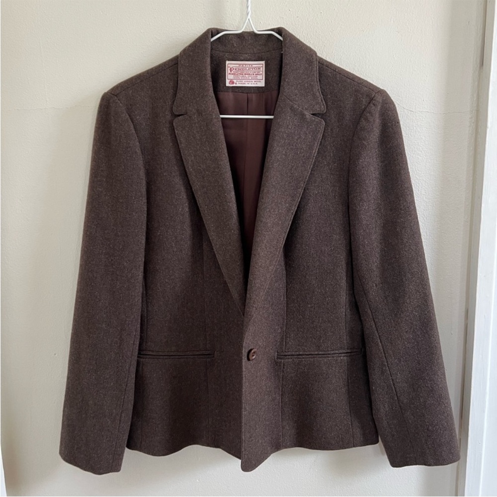 Vintage Pendleton Chocolate Brown Wool Blazer - image 2